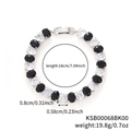 Silver bracelet with black and white oval cubic zirconia stones, 18cm long, 19.8g weight - Oval Design / Black and White (KSB00068)