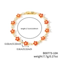 Bracciale floreale dorato con zirconi arancioni e cristalli bianchi, lunghezza 17,5 cm, elegante - Fiore Arancione Oro (B00773-10A)
