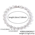 Bracciale in argento con zirconi taglio marquise in un design a motivo di foglie - Tono Argento Standard
