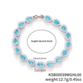 Lussuoso bracciale in argento con zirconi blu a goccia e dettagli in cristallo bianco - Stile Goccia d'Acqua (KSB00039) / Celeste