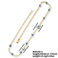 Especificaciones de tamaño para collar de tenis dorado 45cm con dijes ojo turco corazón - Ojo Turco de Corazón Dorado (N00146-1)