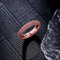 Luxurious rose gold eternity ring with four rows of sparkling pink round cut cubic zirconia - US 7 / Rose Gold Pink Rhinestone