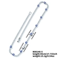 Collar tennis de ojo turco plateado con colgantes de corazón azul y circonitas - Ojo Turco de Corazón Plateado (N00146-5)