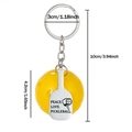 Pickleball-Schlüsselanhänger mit gelbem Ball und graviertem Schläger-Anhänger - Oranger Ball Stil (20250310-02)