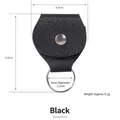 Faux leather keychain guitar pick holder in black with metal snap button and key ring - Black