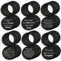 Set de 6 llaveros negros mates con citas motivadoras y textos en color blanco - Negro