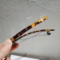 Pasador de pelo elegante con estampado de leopardo y pinza de metal con resorte - Color Oscuro con Barra Desmontable