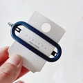 Simple deep blue oval BB hair clip on brand display card made in Korea for women - Navy Blue