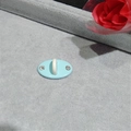 Oval light blue acetate phone hook with white ring and rhinestones, 3M sticker - Ellipse / Sky Blue
