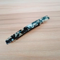 Elegant barrette hair clip featuring a classic black and white marble tortoiseshell pattern - Short Style (8cm)