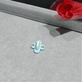 Light blue four-leaf clover phone case hook with crystal accents and adhesive back - Four-Leaf Clover / Sky Blue