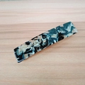 Elegant marble pattern hair clip in black and white finish with a sleek metal base - Wide Version (8cm)