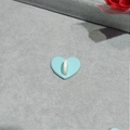 Light blue heart shaped phone case hook accessory with white U-ring and 3M adhesive - Small Heart Pendant / Sky Blue