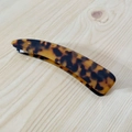 Grande fermaglio per capelli a banana curvo con motivo leopardato tartarugato - Leopardo Scuro