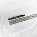 Pasador de pelo de 8,5 cm en resina de carey colorida con clip de resorte de metal - Floral Verde