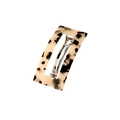 Elegant rectangular hollow hair clip with a cream leopard print tortoise pattern - Light Tortoiseshell Style
