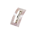 Elegant hollow rectangular hair clip in pink and purple marble acetate texture - Pink Purple Marble Style