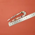 Detail view of 10cm acetate U-shaped hair fork with colorful marble pattern - Colorful Floral Pattern