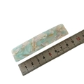 Elegant 8.5cm acetate hair clip with blue marble pattern and spring barrette fastener - Green Tones