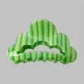 Close-up of cloud-shaped green striped hair claw clip made of premium acetate material - Green Stripe