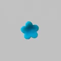 Dettaglio di un fermaglio per capelli a fiore a cinque petali blu brillante lucido - Blu