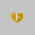 Detail view of heart-shaped yellow resin accessory with white plastic U-hook and 3M adhesive - Yellow