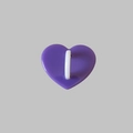 Close-up of a purple heart-shaped plastic phone hook with a 3M adhesive sticker backing - Purple