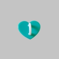 Detail of teal heart shaped phone hook with white ring handle and 3M adhesive backing - Mint Blue
