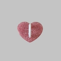 Detailed view of pink glitter heart phone hook with durable 3M adhesive backing - Pink Glitter