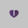 Detail of purple glitter heart phone hook with center white buckle attachment - Purple Glitter