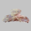 Pince à cheveux en acétate marbré rose et crème avec finition brillante pour coiffure - Violet sirène