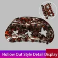 Detailed close-up showing the hollow star design and mottled tortoiseshell texture of the hair claw - Hollow Star Style