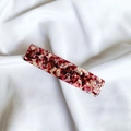 Detail of French acetate hair clip with elegant red and black marbled tortoiseshell pattern - 20# Wine Red System