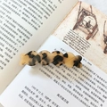 Barrette à cheveux vintage française avec motif écaille de tortue et fini brillant - Écaille de Tortue Crème