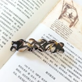 Barrette à cheveux vintage française torsadée motif écaille de tortue ambré - Marbre Café