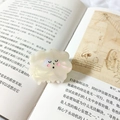 White pearlescent cloud-shaped hair claw with cute smiley face detail for women - Cloud 4.5cm