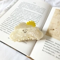 French style creamy white cloud hair claw with a cute smiling face marble pattern finish - Sun Style 8.5cm