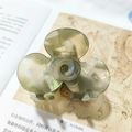 Elegant French acetate flower hair claw in iridescent pearl green for stylish hairstyles - Olive Green