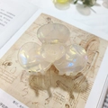 Pearlescent white acetic acid flower hair claw clip with iridescent translucent finish - Iridescent White