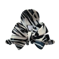 Elegant French acetate hair claw clip featuring a 3D zebra pattern bow design - Black and White Marble