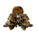 French vintage acetate hair claw clip with brown tortoiseshell bow design - Brown Pattern