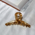 Large amber tortoiseshell acetate hair claw clip for elegant women styling - Tan