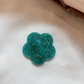 Gancho de flor con purpurina verde y adhesivo 3M para decorar fundas de móvil - Verde azulado