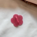 Soporte de móvil flor rosa ciruela brillante con purpurina plateada y adhesivo de 3M - Rosa