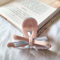 Elegant bow hair claw in nude pink and grey blue acetate for women hair styling - Pale Blue