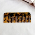 Elegante peine de púas anchas en acetato con estampado de carey para cabello rizado - Color Oscuro