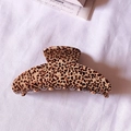 French style tortoise shell acetate hair claw clip with brown leopard pattern for women - Coffee Spotted