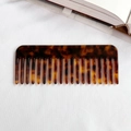 Peine de acetato de dientes anchos portátil con elegante patrón de carey vintage - Café Floral