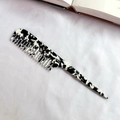 Vintage black and white marble acetate tail comb for hairstyling and hair parting - Black and White Speckled