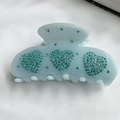 Molla per capelli a cuore azzurro con strass blu per uno stile elegante - Celeste